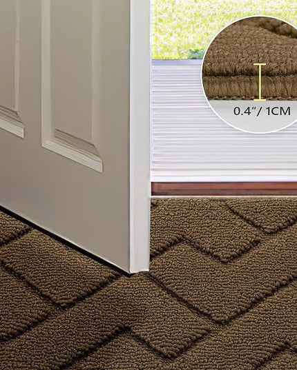 hicorfe Indoor Doormat,Front Back Door Mat Rubber Backing Non Slip Door Mats 20"x59" Absorbent Resist Dirt Entrance Doormat Inside Floor Mats Entryway Washable Low-Profile for Patio,Garden(Dark Brown)