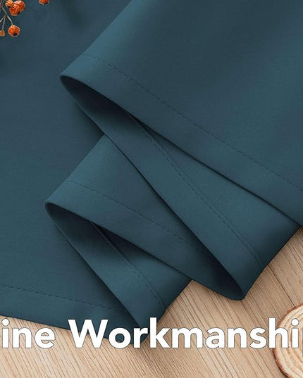 H.VERSAILTEX Premium Blackout Thermal Insulated Room Darkening Curtains for Bedroom/Living Room - Classic Grommet Top (2 Panels, Dark Teal, 52 Inch by 84 Inch)