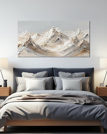 Grey Mountain Canvas Art Minimalist Wall Art Large Abstract Wall Decor Painting Nature Artwork for Living Room Bedroom Dining Room Office 29" x 59"