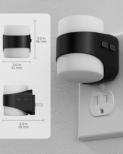 Night Light, Night Lights Plug into Wall, LED Nightlight for Kids & Adults, 3CCT Adjustable 3000K/4000K/5000K Color, Dusk to Dawn Sensor, 3 Brightness Levels, 2 Pack
