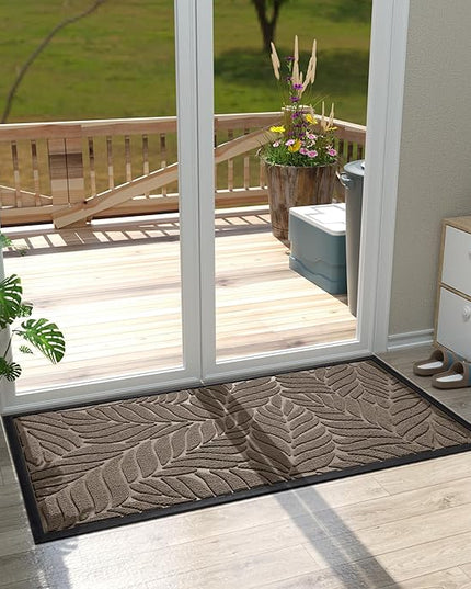 Yimobra 47x24 Large Door Mat Outdoor Indoor, All-Season Waterproof Door Mat Outside Entrance, All-Weather Non-Slip Outside Doormat for Garage Patio Entryway, Brown