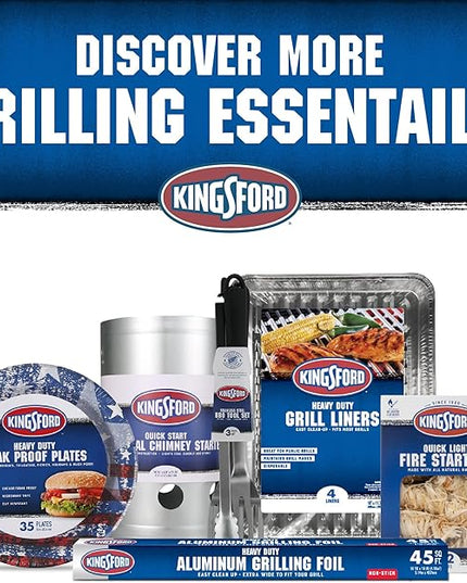 KINGSFORD Heavy Duty Deluxe Charcoal Chimney Starter | BBQ Chimney Starter for Charcoal Grill and Barbecues, Compact Easy to Use Chimney Starters and BBQ Grill Tools, Silver
