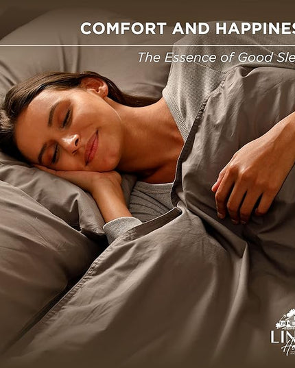 Linen Home 100% Cotton Percale Pillowcases Queen/Standard Size, Cream, 2 Pieces of Pillow Case, Crisp and Cool Strong Bed Linen, 20 inches X 30 inches