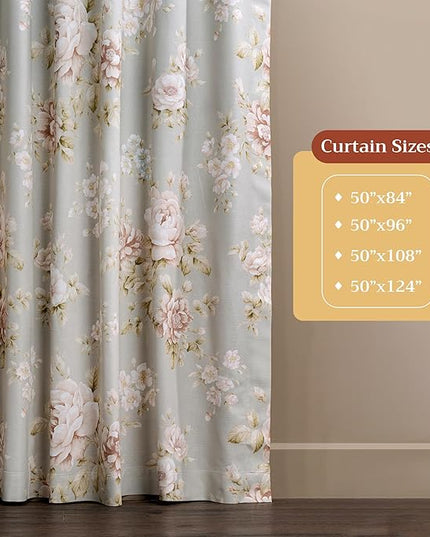 Maison d' Hermine Curtains for Living Room 100% Cotton 124 inch Length Two Panels Light Filtering Curtains for Bedroom Windows with Rod and Loop Pockets Drapes (Newburry Pewter, 50" W x 124" L)