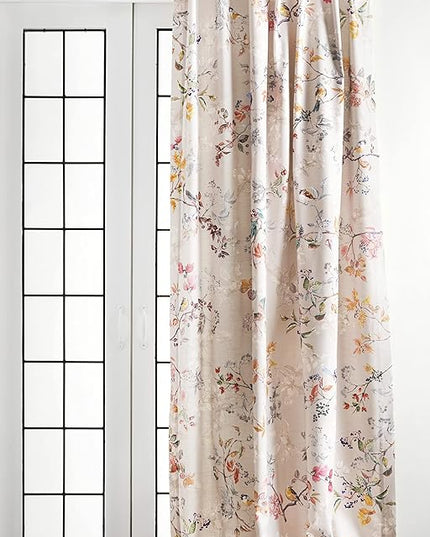 Maison d' Hermine Curtains for Living Room 100% Cotton 96 inch Length Two Panels Light Filtering Curtains for Bedroom Windows with Rod and Loop Pockets Drapes (Equinoxe Multicolor, 50" W x 96" L)