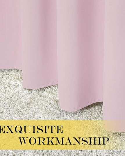 NICETOWN Room Darkening Baby Pink Curtains W100 x L84 for Sliding Door, Grommet Thermal Insulated Light Blocking Window Treatments for Bedroom/Living Room, 1 Panel