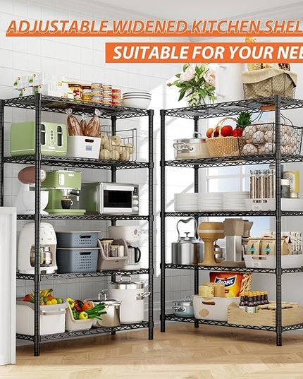Storage Shelves Heavy Duty, 3 PCS 36" L x 14" W x 72" H Garage Wire Shelving Unit Loads 1750LBS, 5-Tier Adjustable Metal Industrial Utility Shelf Rack for Kitchen, Laundry Room, Warehouse, Basement