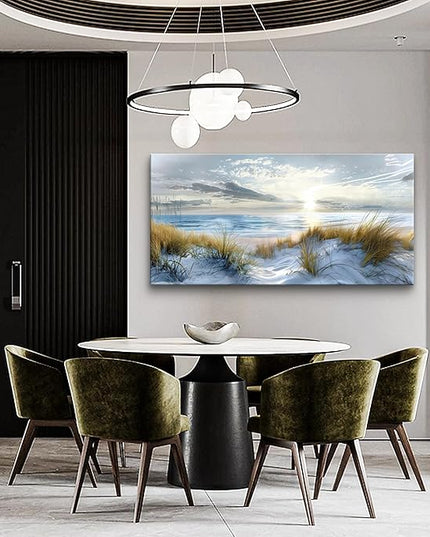 Lapremoly Wall Decor For Bedroom Large Wall Art For Living Room Modern Office Wall Decorations Ocean Beach Wall Painting Blue Sea Landscape Picture Canvas Prints Artwork Hotel Canvas Art Wall Decor