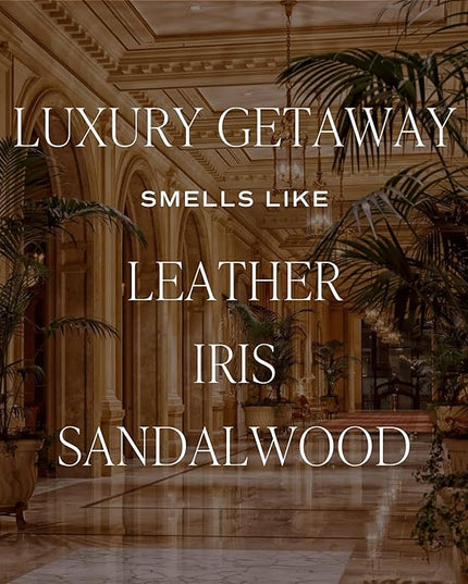 Sweet Water Decor Luxury Getaway Reed Diffuser – Hotel Scent Diffuser with Long-Lasting Premium Fragrance of Leather, Iris, Sandalwood for 4 Months – Ideal for Home Decor