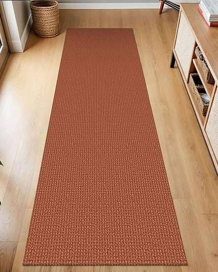 KOZYFLY Runners for Hallways 2x7 ft Washable Kitchen Runner Non Slip Rubber Backed Hall Runners Cotton Entryway Runner Rugs Floor Carpet for Indoor Backdoor Bedroom Kitchen, Orange/Tan