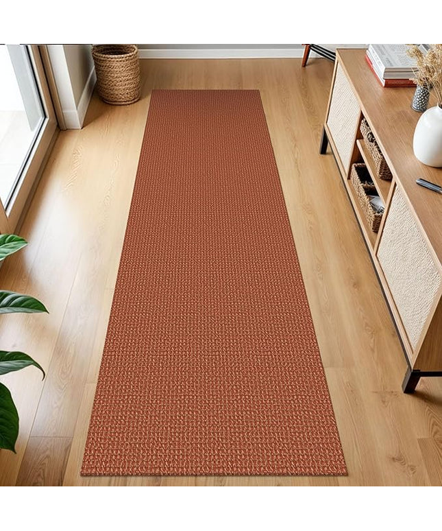 KOZYFLY Runners for Hallways 2x7 ft Washable Kitchen Runner Non Slip Rubber Backed Hall Runners Cotton Entryway Runner Rugs Floor Carpet for Indoor Backdoor Bedroom Kitchen, Orange/Tan