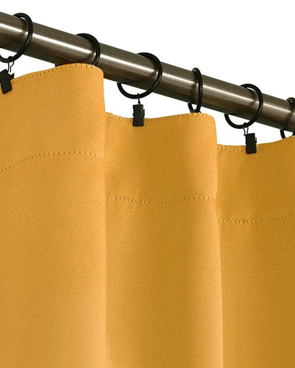 BGment Rod Pocket and Back Tab Blackout Curtains for Bedroom - Thermal Insulated Room Darkening Curtains for Living Room, 2 Window Curtain Panels (42 x 63 Inch, Mustard Yellow)
