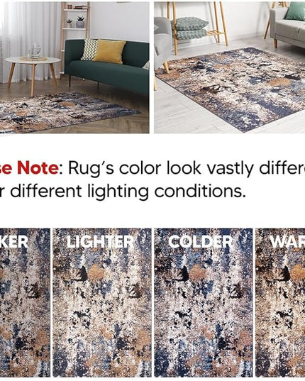 Keen Home Design Area Rugs - 2x18 Non-Shedding, Abstract Rugs for Kitchen, Living Room, Bedroom, Dining Room, Entryway - Size: 2'8" x 18', Multi