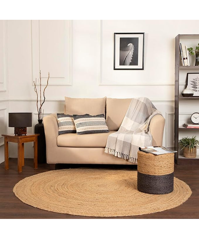 REDEARTH · Round Area Rug - 6 Feet Braided Natural Jute Rug- Artisan Made Reversible Boho Jute Rugs for Bedroom - Kitchen - Living Room - Farmhouse - Home Decor - Handmade Rustic Vintage Décor