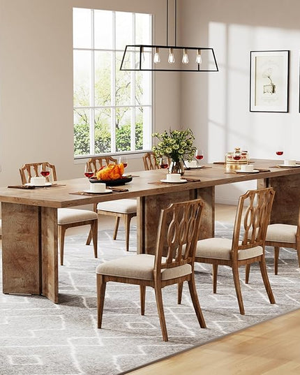 Tribesigns 63-inch Dining Table for 4-6, Farmhouse Kitchen Table with Large Tabletop, Rectangular Dinner Eating Table for Dining Room, Living Room, Kitchen, Light Oak Brown