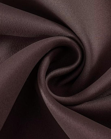 Joydeco Chocolate Custom Solid Single Blackout Curtain for Bedroom and Living Room, Grommet Thermal Insulated Room Darkening Curtain 1 Panel (Custom Size,Chocolate)