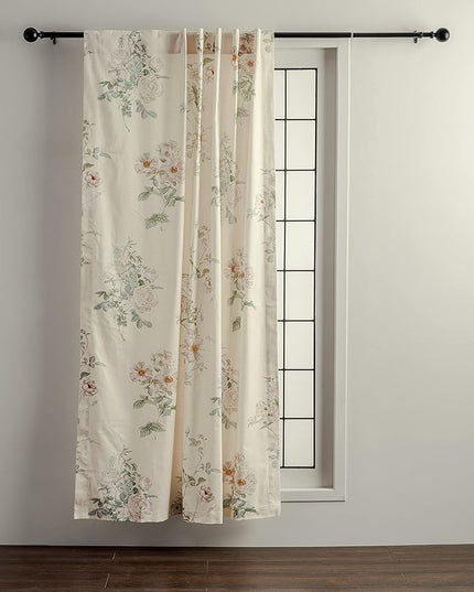 Maison d' Hermine Curtains for Living Room 100% Cotton 124 inch Length One Panel Light Filtering Curtains for Bedroom Windows with Rod and Loop Pockets Drapes (Villette Dove Grey, 50" W x 124" L)