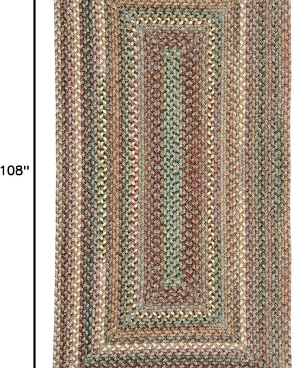 Capel American Heritage Moss Multi 7' 0" X 9' 0" Concentric Rectangle Braided Rug