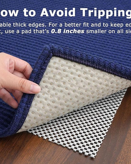 KOZYFLY Runners for Hallways 2x7 ft Washable Kitchen Runner Non Slip Rubber Backed Hall Runners Cotton Entryway Runner Rugs Floor Carpet for Indoor Backdoor Bedroom Kitchen, Royal Blue/Navy