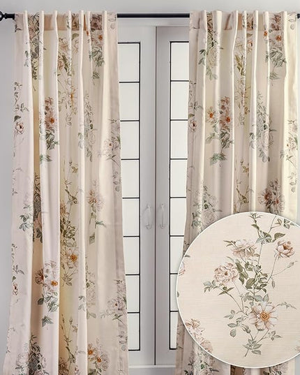 Maison d' Hermine Curtains for Living Room 100% Cotton 96 inch Length One Panel Light Filtering Curtains for Bedroom Windows with Rod and Loop Pockets Drapes (Villette Dove Grey, 50" W x 96" L)