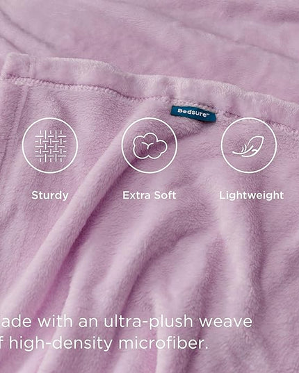 Bedsure GentleSoft Bedding Fleece Blanket for Girls and Boys - Soft Cozy Cute Small Throw Blankets for Travel, 43x55 Inches, Lilac