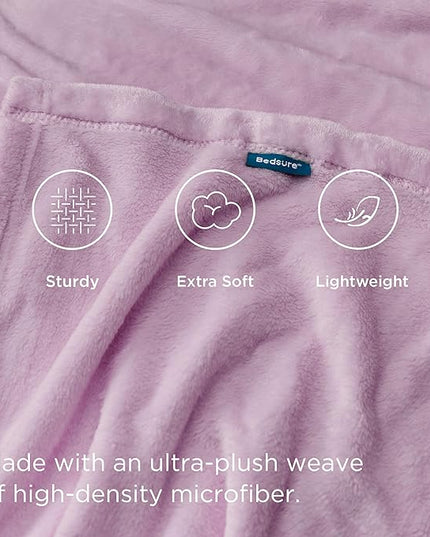 Bedsure GentleSoft Twin XL Fleece Blanket Dorm Bedding - Lightweight Soft Cozy Blankets for Bed, Sofa, Couch, Travel, Camping, Lilac, 66"x90"