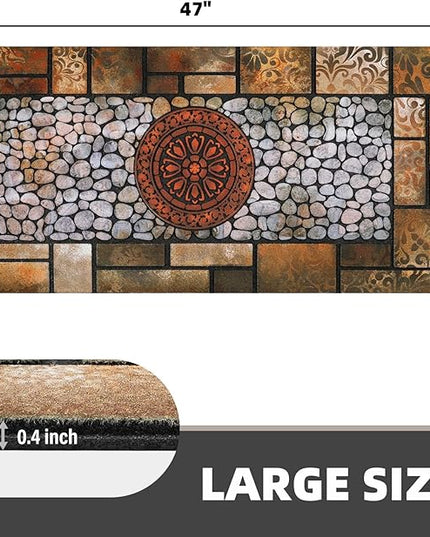 Large 47"x22" Heavy Duty Welcome Mat Outdoor with Non-Slip Rubber Backing - Durable Outdoor Door Mat for Front Door Entrance, Garage, Patio & High Traffic Areas（Sunflower）