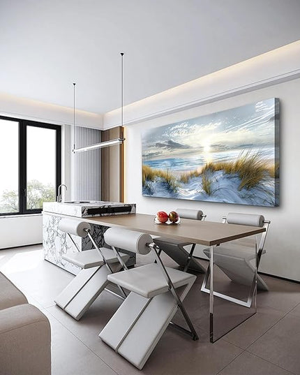 Lapremoly Wall Decor For Bedroom Large Wall Art For Living Room Modern Office Wall Decorations Ocean Beach Wall Painting Blue Sea Landscape Picture Canvas Prints Artwork Hotel Canvas Art Wall Decor