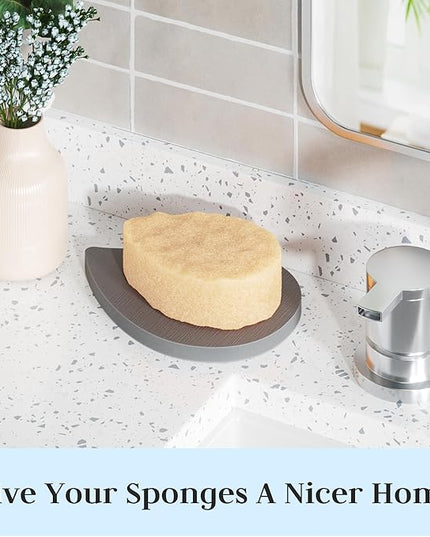 Facial Sponge Holder Compatibe with Buff-Puff Facial Sponge, Diatomite Water Absorbing Stone Drying Makeup Sponge Holder for Bathroom Counter