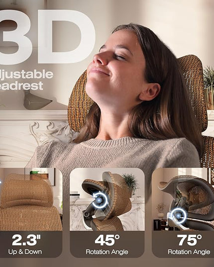 ELABEST X100 Ergonomic Office Chair with Footrest, Big and Tall Home Desk Chair with 5D Flip-Up Arms, Adjustable 3D Lumbar Support,High Back Rolling Computer Chair, Swivel Mesh Chairs