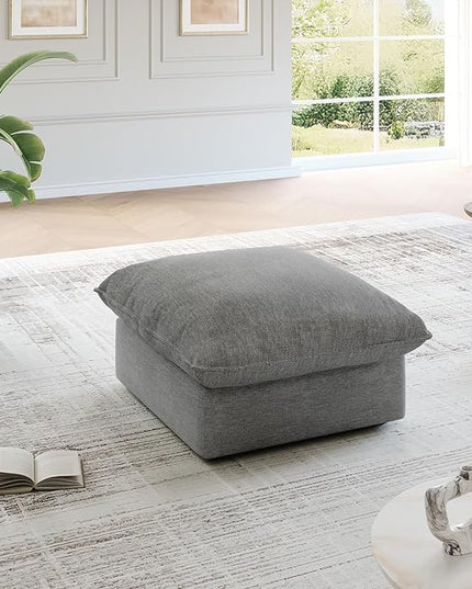 Cloud Movable Ottoman, Waterproof Down Filled Modular Sectional Sofa, High Backrest Sectional Couches for Living Room, Modern Modular Couch with Removable Cover, Dark Gray