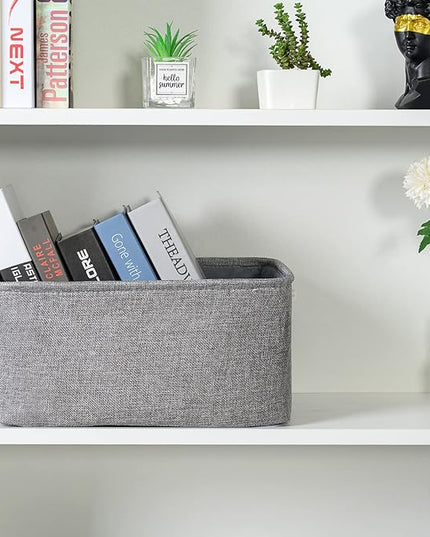 TheWarmHome Large Storage Bins Basket, 2 Pack Grey Fabric Storage Cubes for Changing Table Nursery Livingroom Kidsroom Playroom Toy, Collapsible Storage Baskets for organizing Shelves Closet