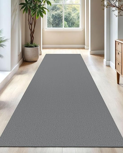 KOZYFLY Washable Runner Rug 3x10 ft Hallway Kitchen Runner Rugs with Rubber Backing Bobo Non Slip Entryway Runner Indoor, Long Carpet Runners for Hall Kitchen Entryway, Grey