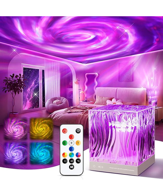 Galaxy Projector for Bedroom,18-Color Solar System Kids Night Light Projector for Bedroom,Remote Night Light for Kids Flower Lamp Tornado lamp Pink Lights,17 Year Old Girl Gift Ideas Purple Room Decor