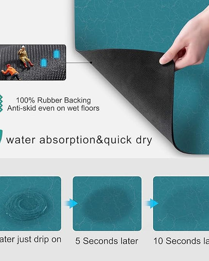 GOLENER Coffee Mat - Hide Stain Rubber Backed Absorbent Dish Drying Mat for Kitchen Counter- Bar Accessories Fit Under Coffee Maker Machine Cafe Pot Espresso Machine Dish Rack