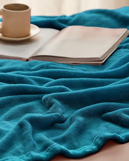 Bedsure GentleSoft Fleece Blankets Queen Size Teal - Bed Blanket Soft Lightweight Plush Fuzzy Cozy Luxury Microfiber, 90x90 inches