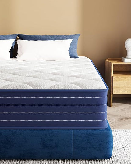 Full Mattress, 12 Inch Full Size Mattress in a Box, Double Mattress, Pocket Spring&Memory Foam, Medium, Motion Isolation, Fiberglass Free, CertiPUR-US Certified