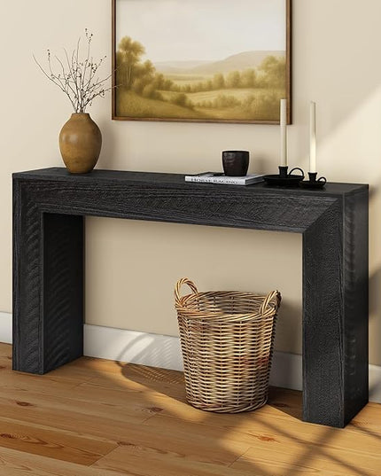 Plank+Beam 56 Inch Camden, Farmhouse Console Table - Solid Pine Wood, Easy Assembly for Living Room or Entryway, Rustic Char
