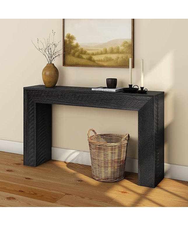 Plank+Beam 56 Inch Camden, Farmhouse Console Table - Solid Pine Wood, Easy Assembly for Living Room or Entryway, Rustic Char