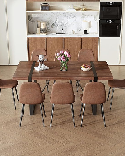 9 Piece Dining Table Set，Dining Room Table Set for 8，71'' Kitchen Table and Modern Chairs Set of 8，8 Chair Dining Table Set for Kitchen Dining Room