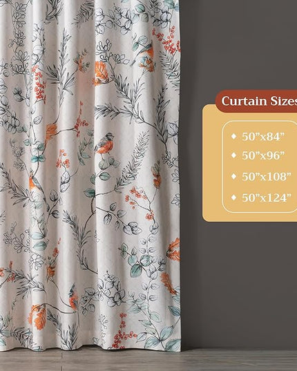 Maison d' Hermine Curtains for Living Room 100% Cotton 84 inch Length Two Panels Light Filtering Curtains for Bedroom Windows with Rod and Loop Pockets Drapes (Whitish Shabby Chique, 50" W x 84" L)
