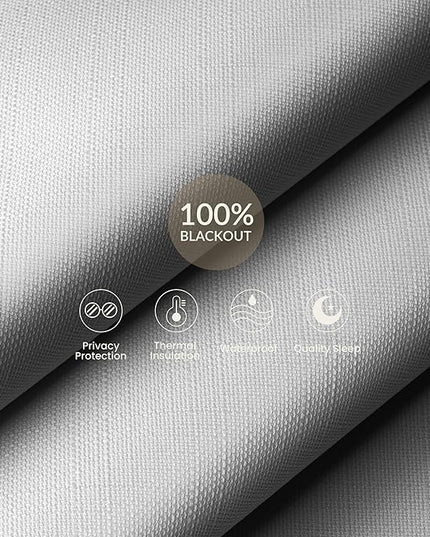 Boolegon Motorized Roller Blinds with Remote Control, Blackout Linen Fabric-Matched Automatic Roller Shades for Windows, Rechargeable Electric Window Shades for Home, Office, White, Custom Now