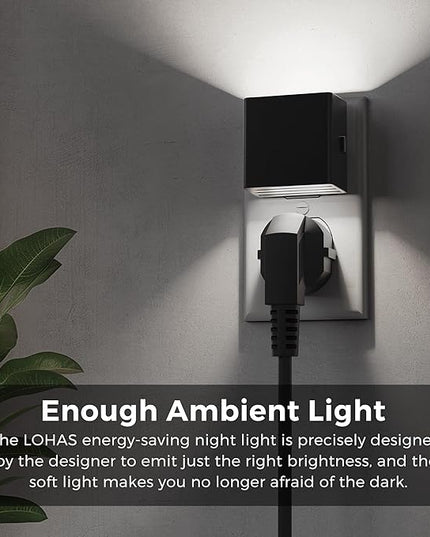 L LOHAS LED Night Light,Night Lights Plug into Wall,[2-Pack] Bright Night Light with Light Sensor,5000K Daylight White,Brightness Adjustable, Modern Nightlight for Bathroom Hallway Kitchen