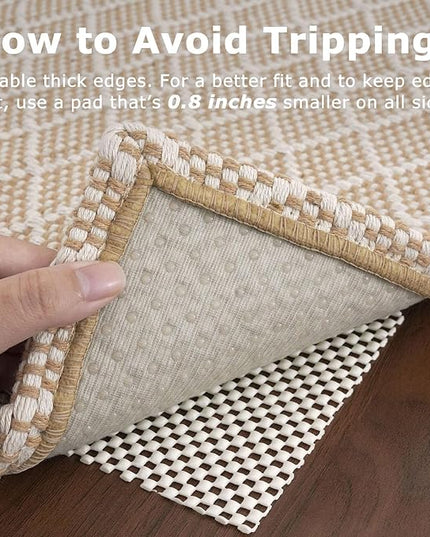KOZYFLY Small Area Rug 2x3 Ft Washable Entryway Rug Non Slip Rubber Backed Throw Rugs Indoor Door Mat, Braided Cotton Floor Carpet for Front Entrance Front Door Sink Foyer, Tan/Beige