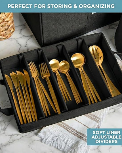 Hard Shell China Storage Containers 12-Piece Set Moving Boxes for Dinnerware, Glasses, Plates, Mugs and Saucers Sturdy Dish Organizer with Dividers for Seasonal Storage - Service for 12 - Black