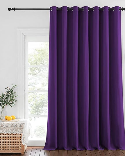 NICETOWN Blackout Curtains for Sliding Glass Door Room Divider Noise Reduce Curtain Panel Portable Window Screen Sliding Partition, W100 x L102 inches, 1 Panel, Royal Purple