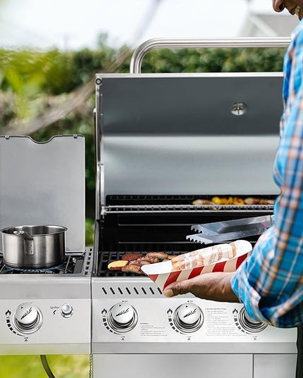 Royal Gourmet 5-Burner Propane Gas Grill with Side Burner, Stainless Steel Barbeque Grills, Silver, GA5404S