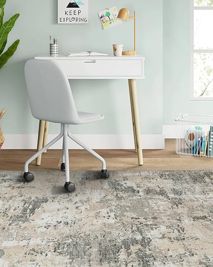 Modern Abstract 2x3 Area Rug Non Slip Non Shedding Low Pile Stain Resistant Rug for Entryway Kitchen Bedroom,Grey Yellow