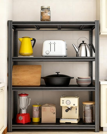 Kitchen Baker’s Rack, 4-Tier Metal Rack with Solid Shelves, Microwave Stand Storage Organizer for Kitchen or Dining Room – 39.4” W x 15.7” D x 54.3” H