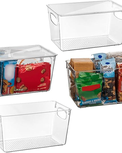 ClearSpace Plastic Pantry Organization and Storage Bins with Lids – Perfect Kitchen Organization or Kitchen Storage – Fridge Organizer, Refrigerator Organizer Bins, Cabinet Organizers